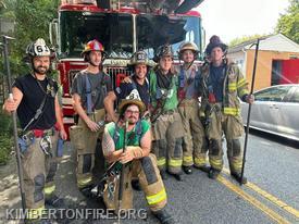 L-R:  Captain Bauer, Colin Devenney, Lieutenant Kyle Mastrangelo, Dave Sabo, CJ Kronmuller, Wyatt Peet, Christian Souder.